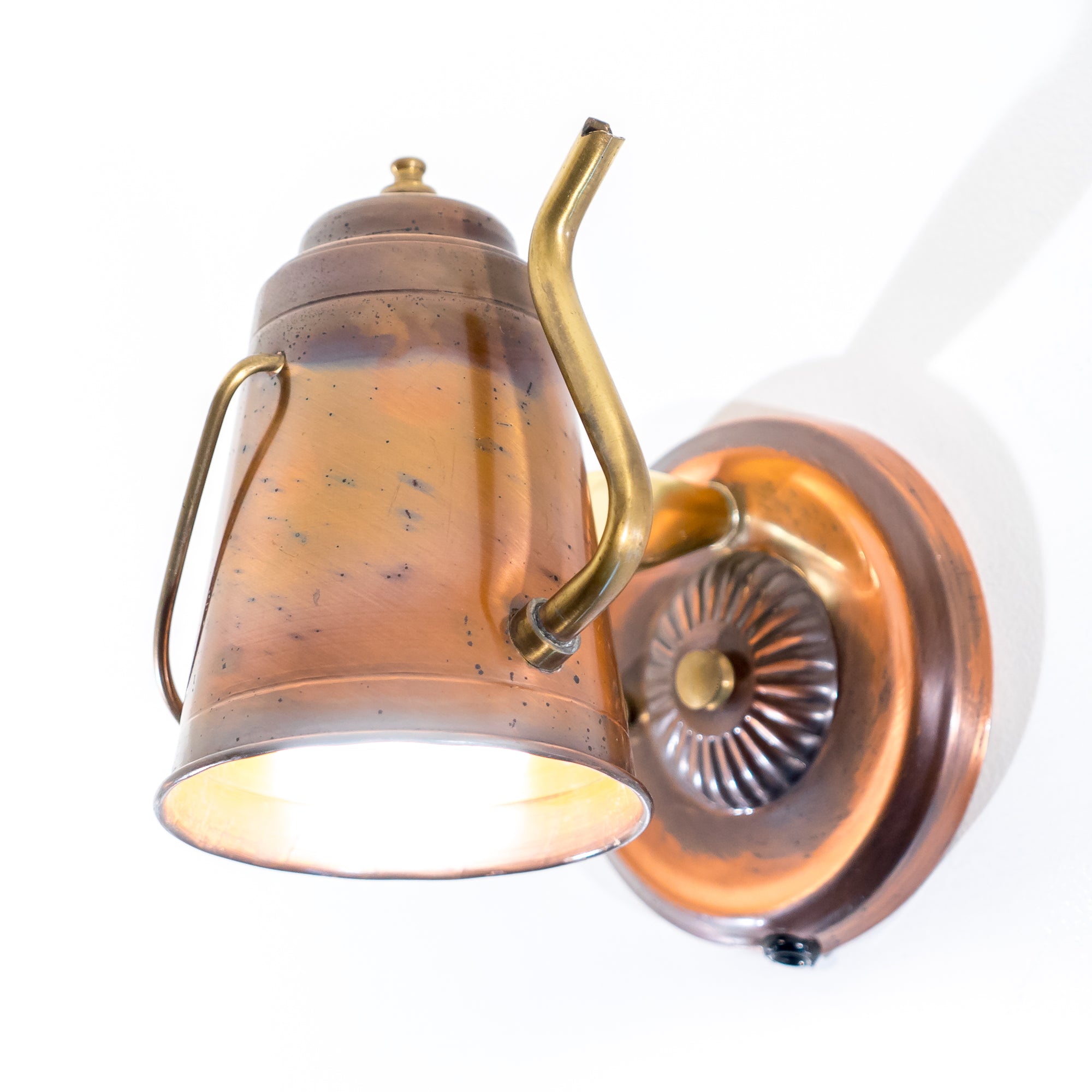 Reclaimed Copper Little Tea Pot Wall Sconce