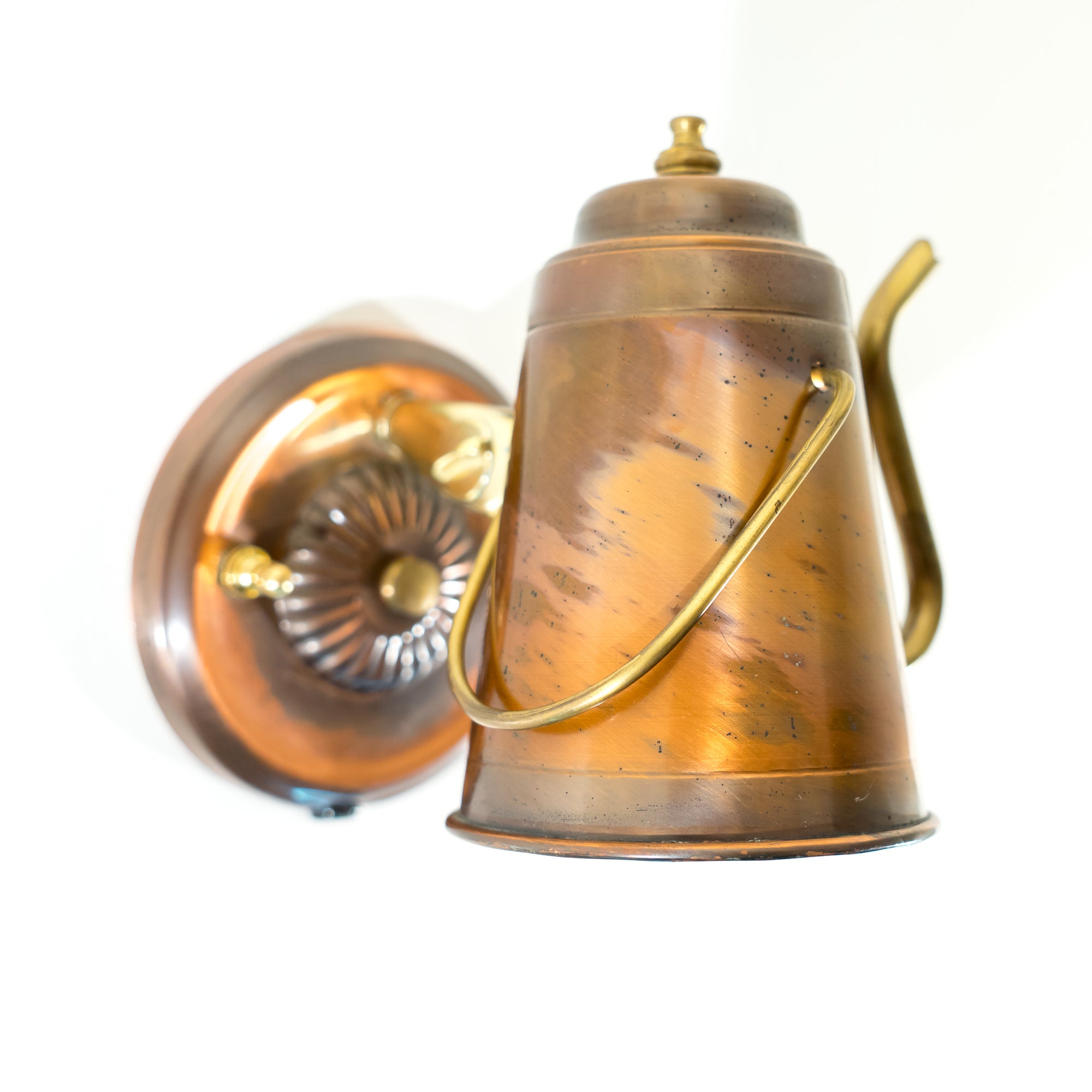 Reclaimed Copper Little Tea Pot Wall Sconce