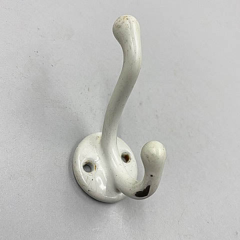 White Enamel Cast Iron Hook