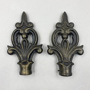 Ornate Vintage Iron Curtain Rod Ends