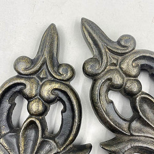 Ornate Vintage Iron Curtain Rod Ends