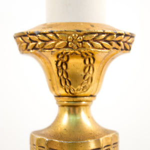 Pair of Nouveau Brass Table Lamps