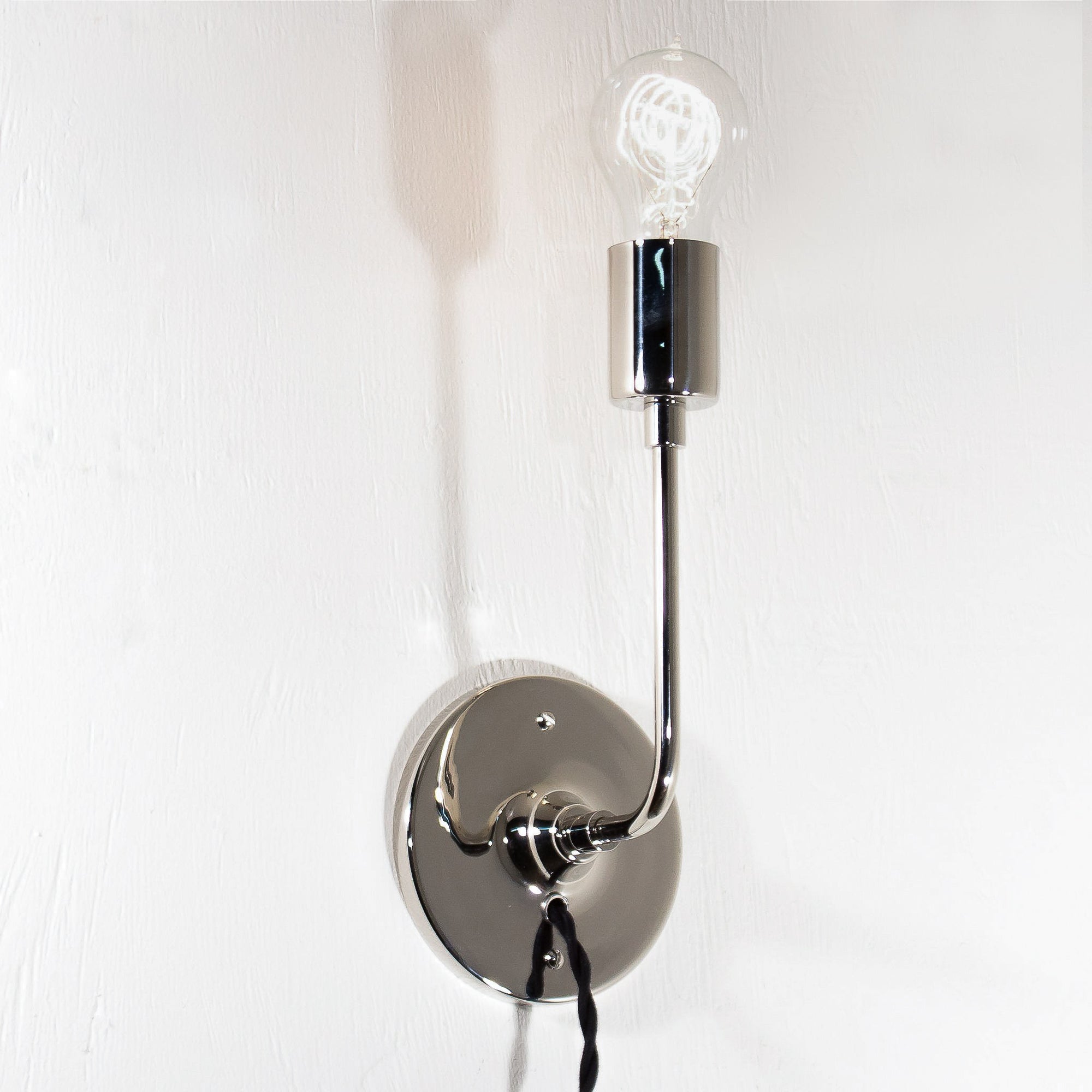 Modern Chrome Schoolhouse Electric Plug-in Sconce