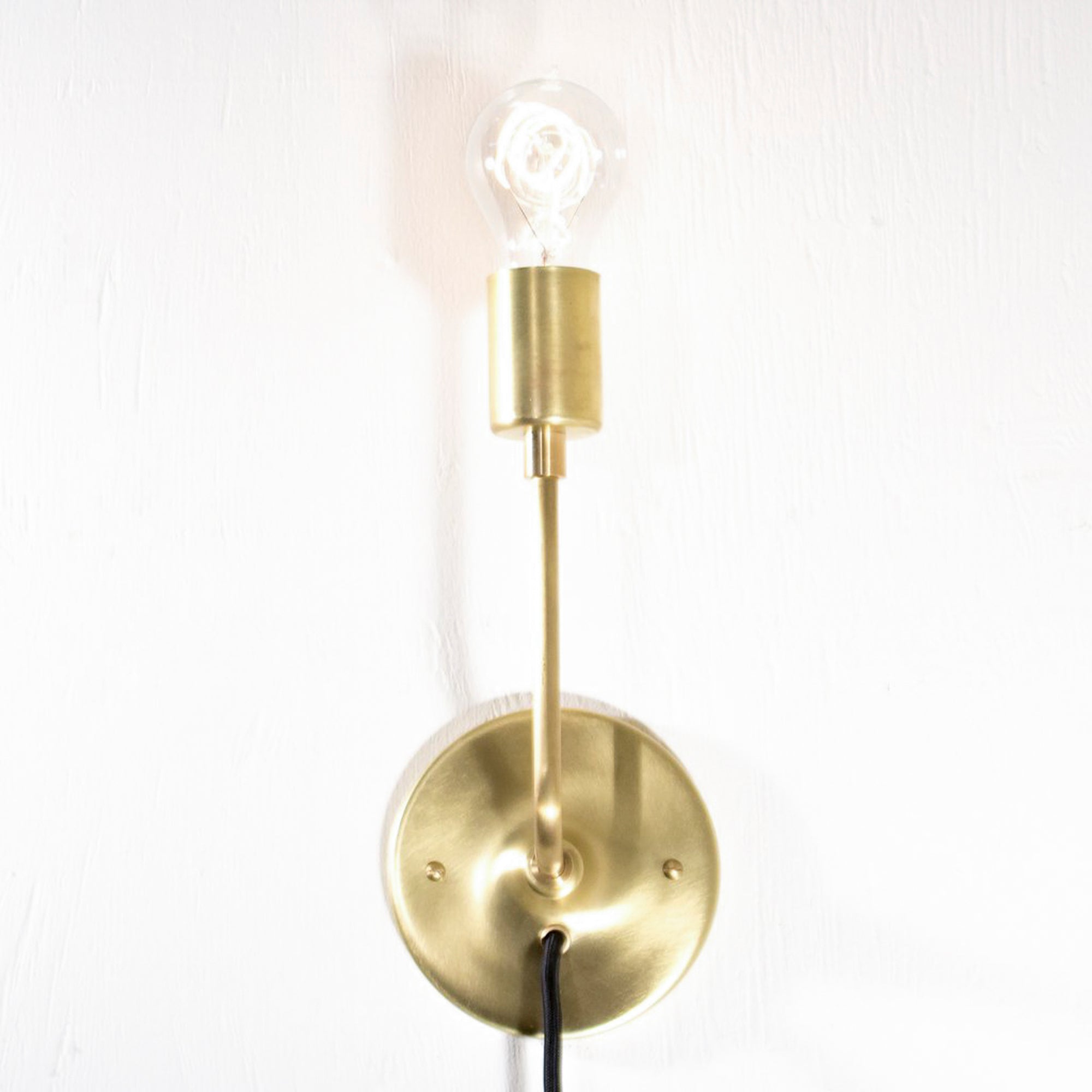 Modern Brass Schoolhouse Electric Plug-in Sconce