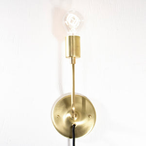 Modern Brass Schoolhouse Electric Plug-in Sconce