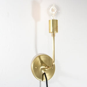 Modern Brass Schoolhouse Electric Plug-in Sconce