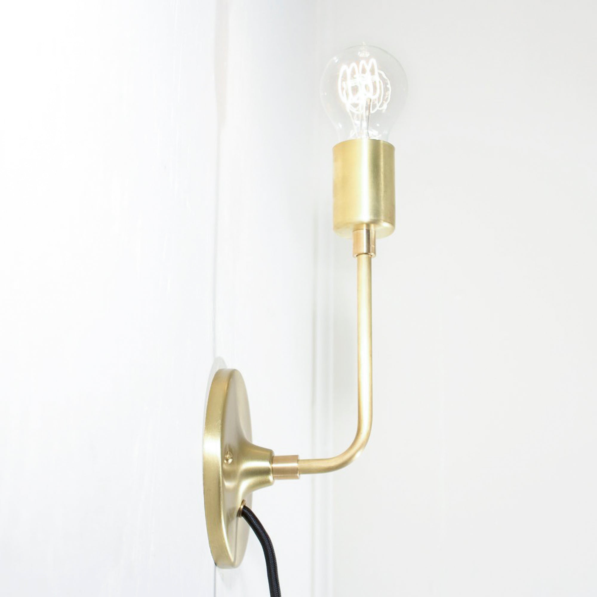 Modern Brass Schoolhouse Electric Plug-in Sconce