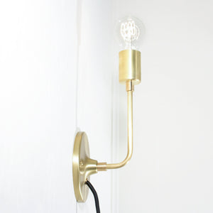 Modern Brass Schoolhouse Electric Plug-in Sconce