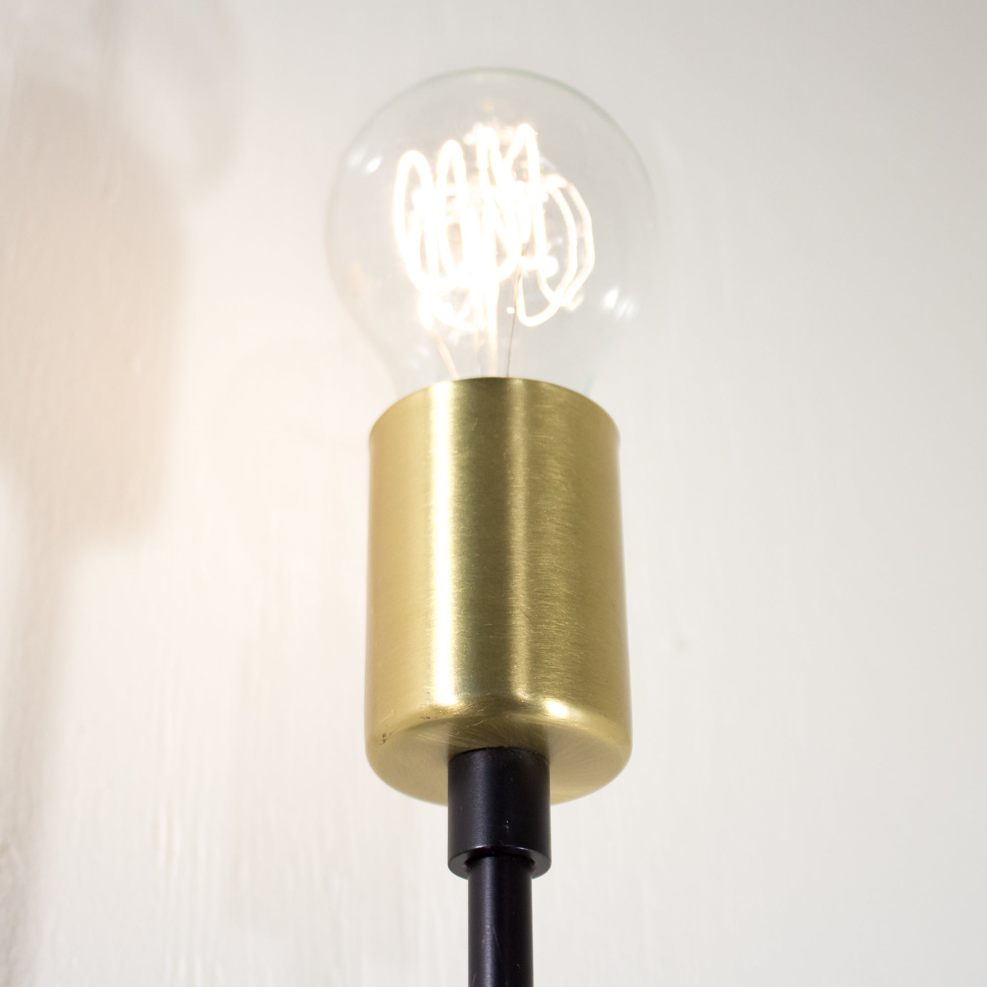 Modern Brass and Black Schoolhouse Electric Sconce with Plug