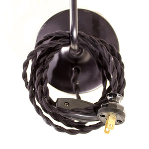 Modern Brass and Black Schoolhouse Electric Sconce with Plug