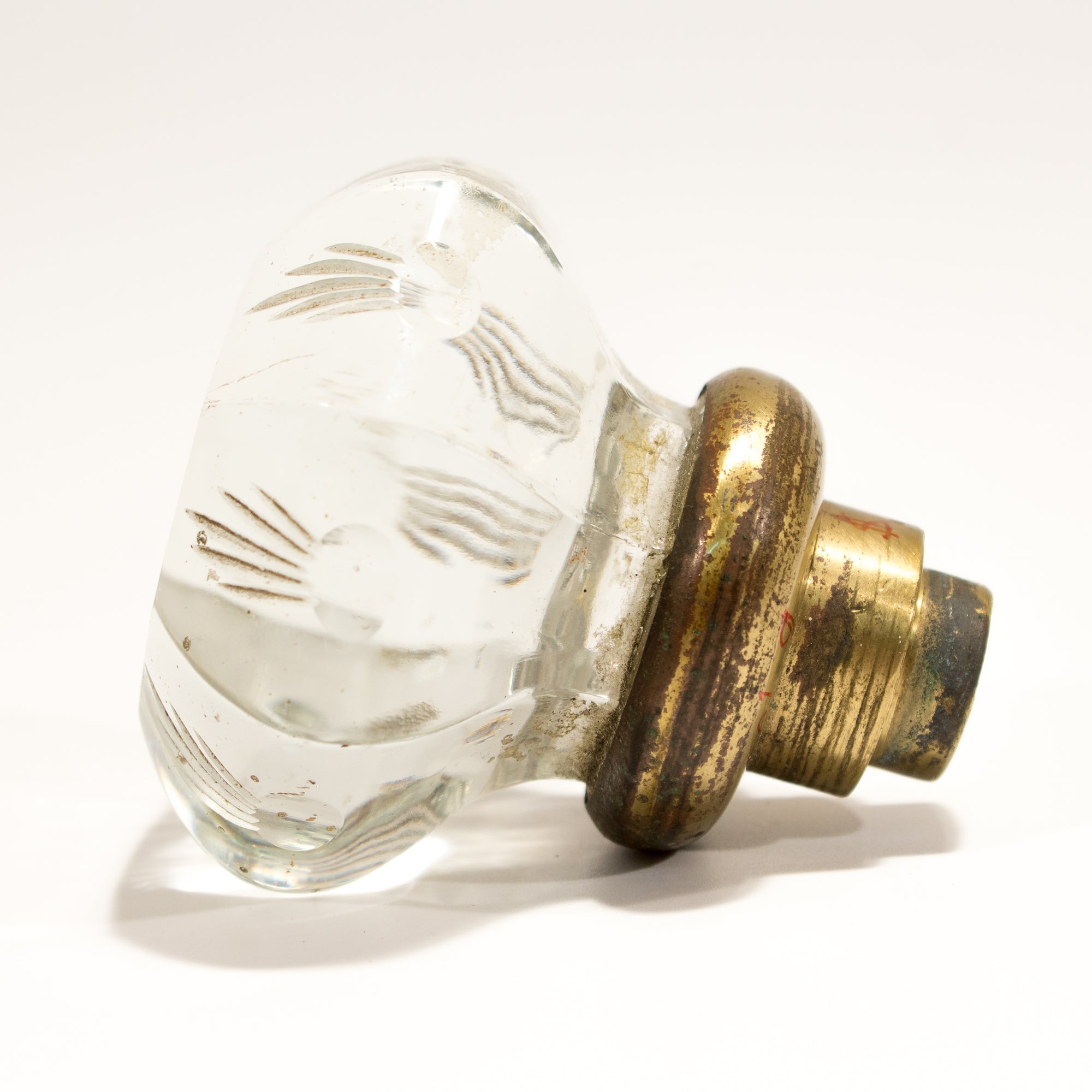 Carved glass doorknob