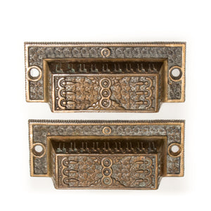 Bronze Aesthetic Victorian Bin Pull Pair