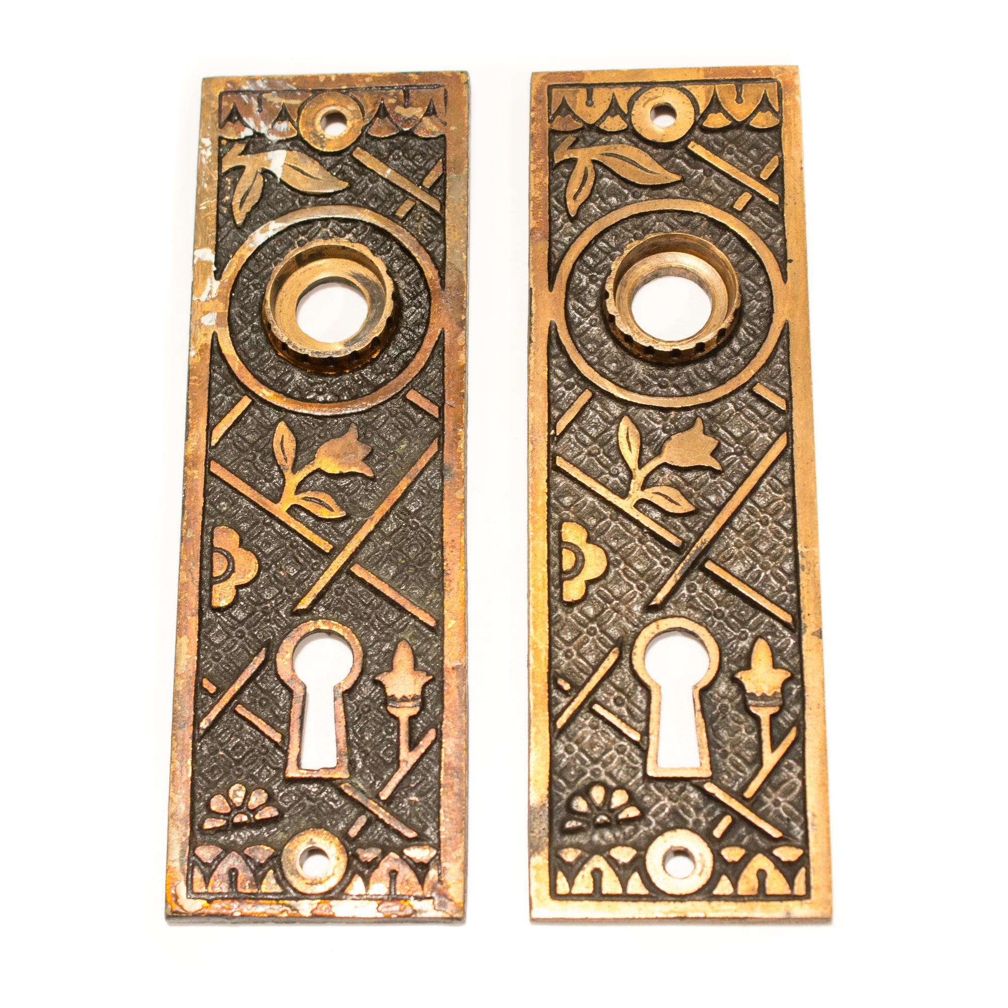 Ornate Victorian Brass Escutcheons