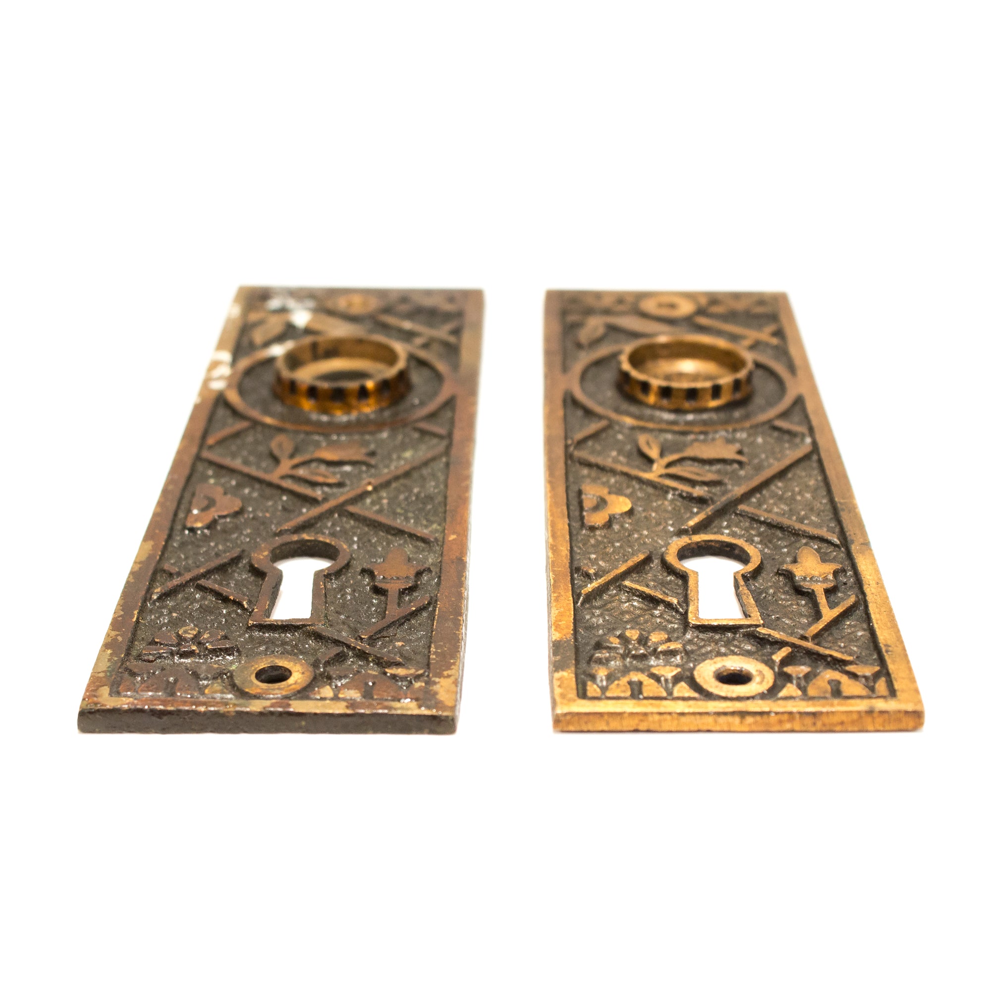 Ornate Victorian Brass Escutcheons