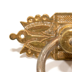 Victorian Brass Double Flower Ring Pull