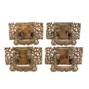 Nouveau Bronze Drawer Kelp Pattern Pulls