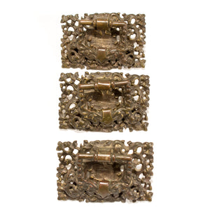 Bronze Ornate Kelp Pattern Drawer Ring Pulls