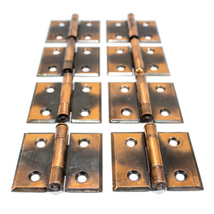 Copper Japanned Beveled Cabinet Hinges NOS