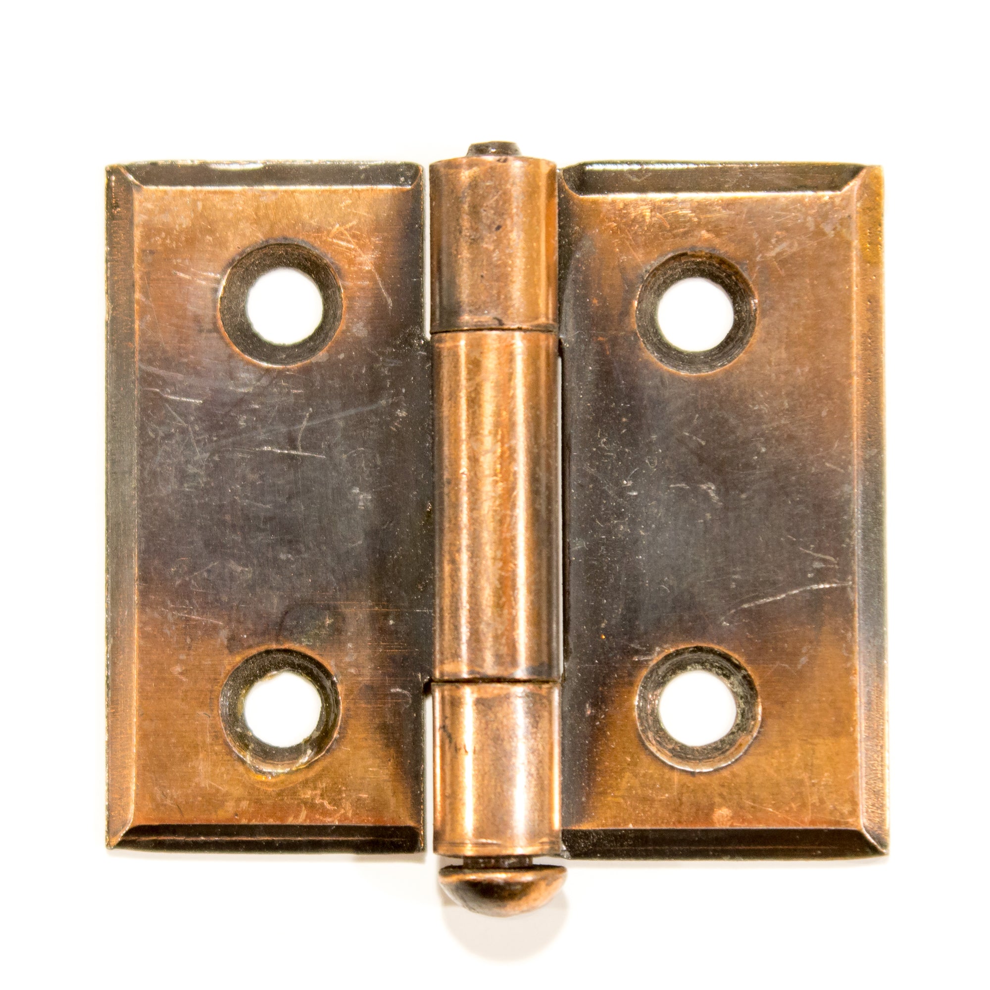 Copper Japanned Beveled Cabinet Hinges NOS