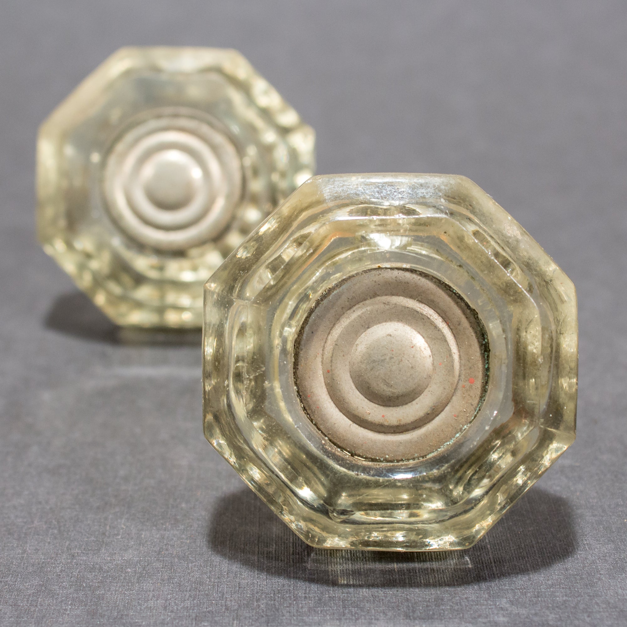 Rare Schlage 1940's Glass Dummy Door Knobs