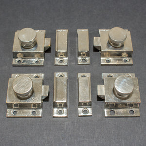 Gorgeous NOS Nickel Turn Knob Cabinet Latches