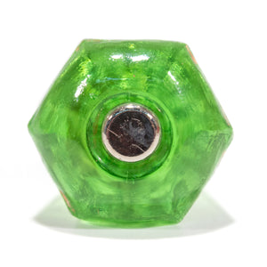 Deco Green Glass Cabinet Knobs (pair)