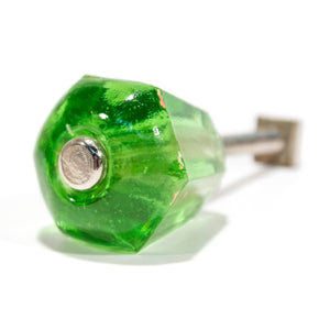 Deco Green Glass Cabinet Knobs (pair)