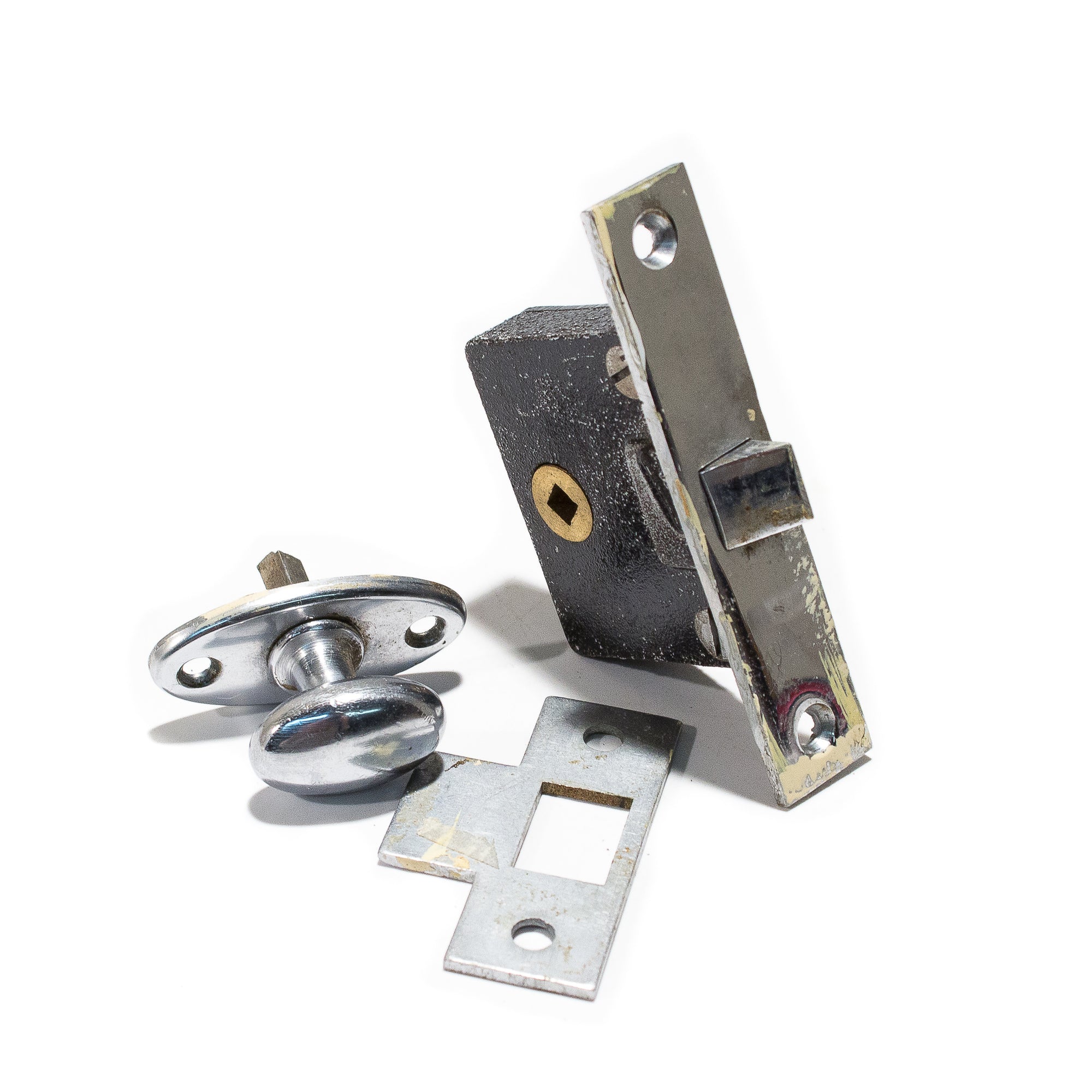 Small Russwin Chrome Mortise Lock Set