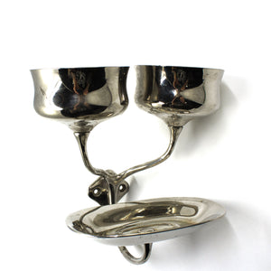 Art Brass Nickel Double Cup and Soap Dish