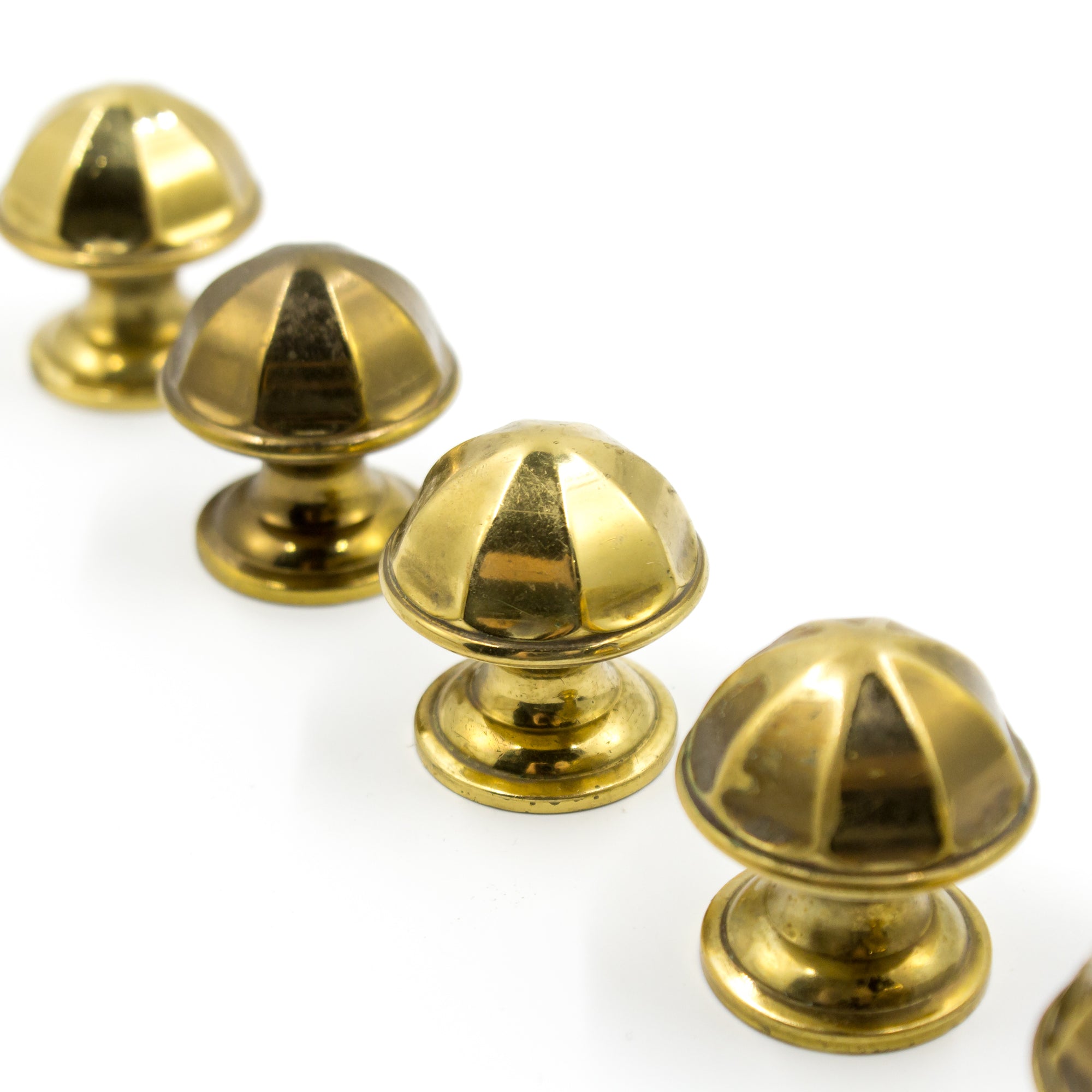 Geometric Vintage Brass Knobs