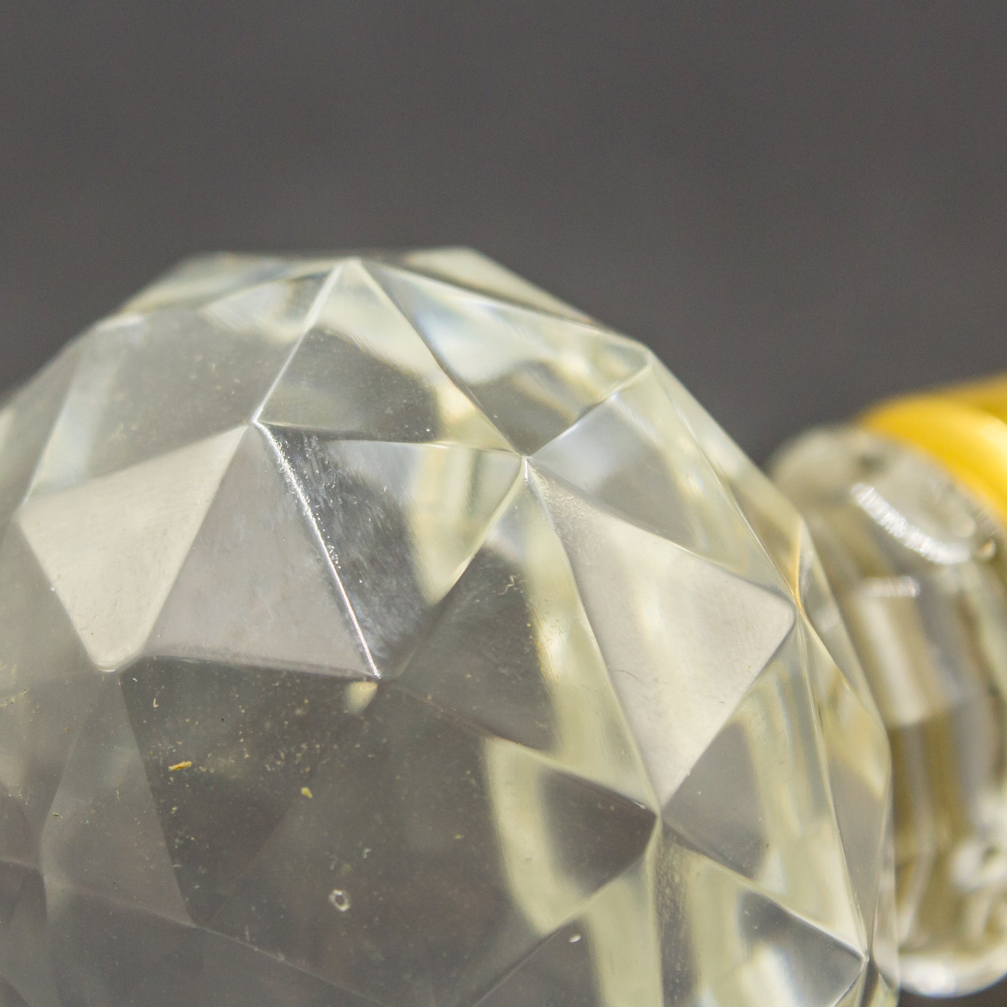 Faceted Repro Crystal Brass Door Knobs