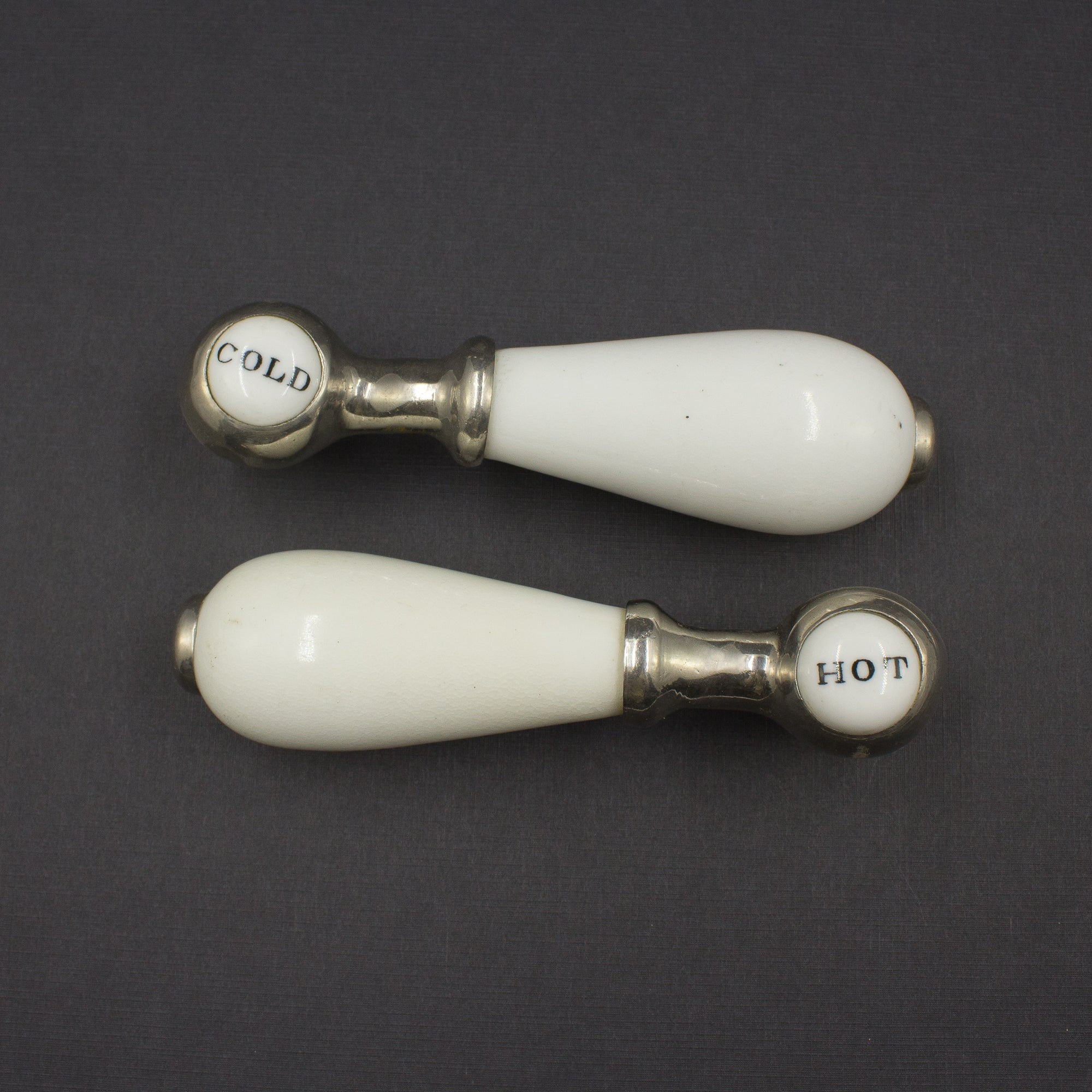 Extra Large Antique Hot Cold Porcelain Lever Handles