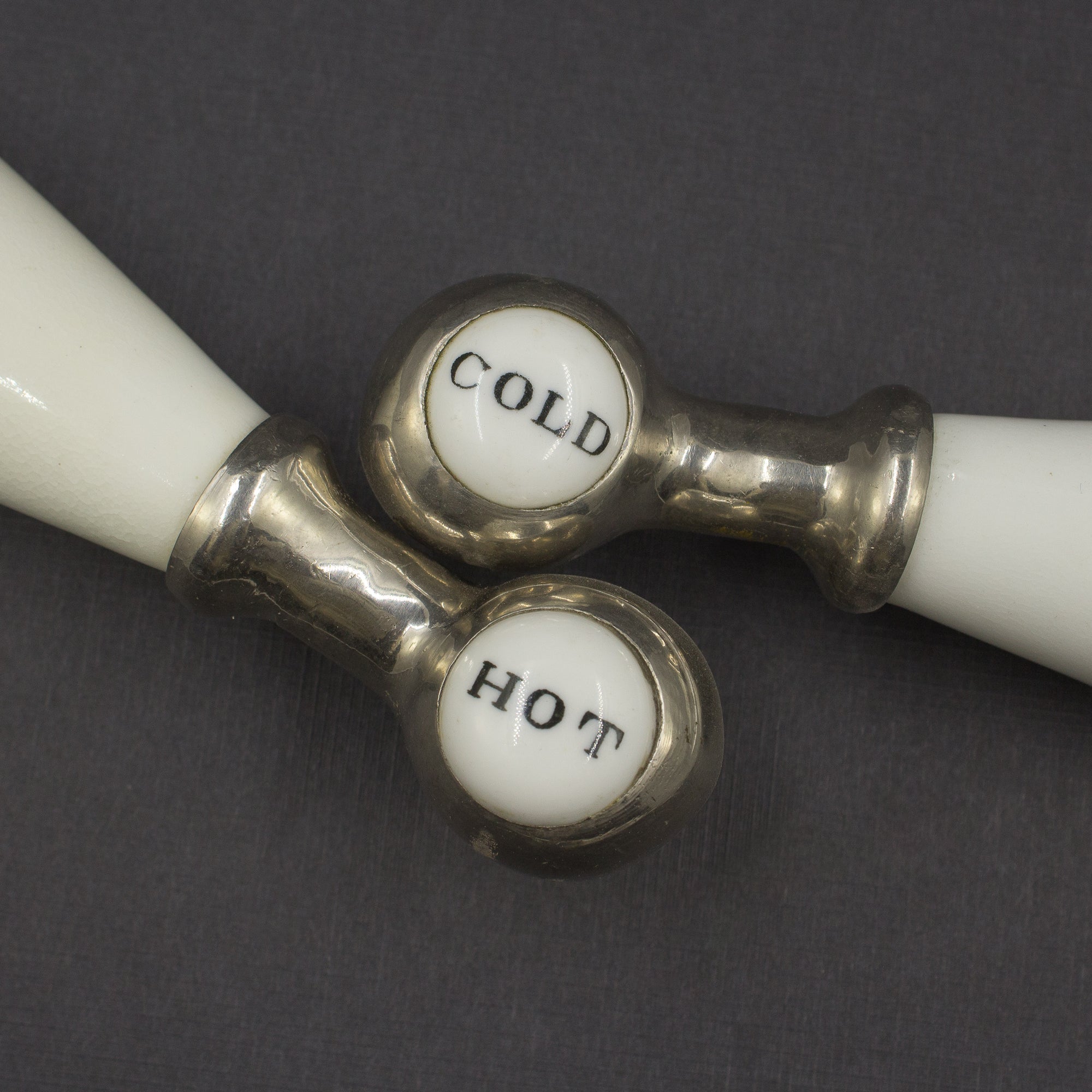 Extra Large Antique Hot Cold Porcelain Lever Handles