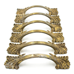 Floral Faux French Antique Brass Pulls