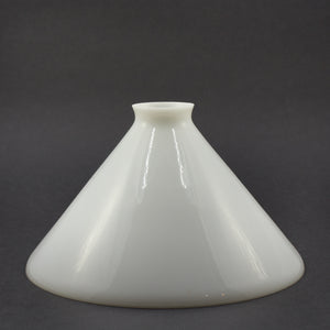 this is the side view of a white glass cone shade