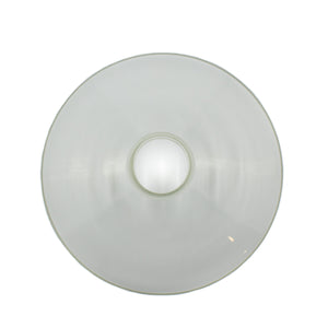 This is a bird's eye view of a clear glass saucer shade