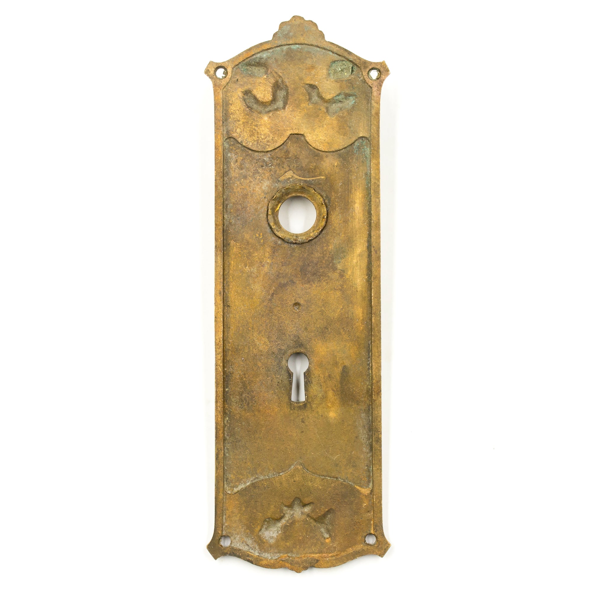 Cast Bronze Nouveau Door Plate Escutcheon