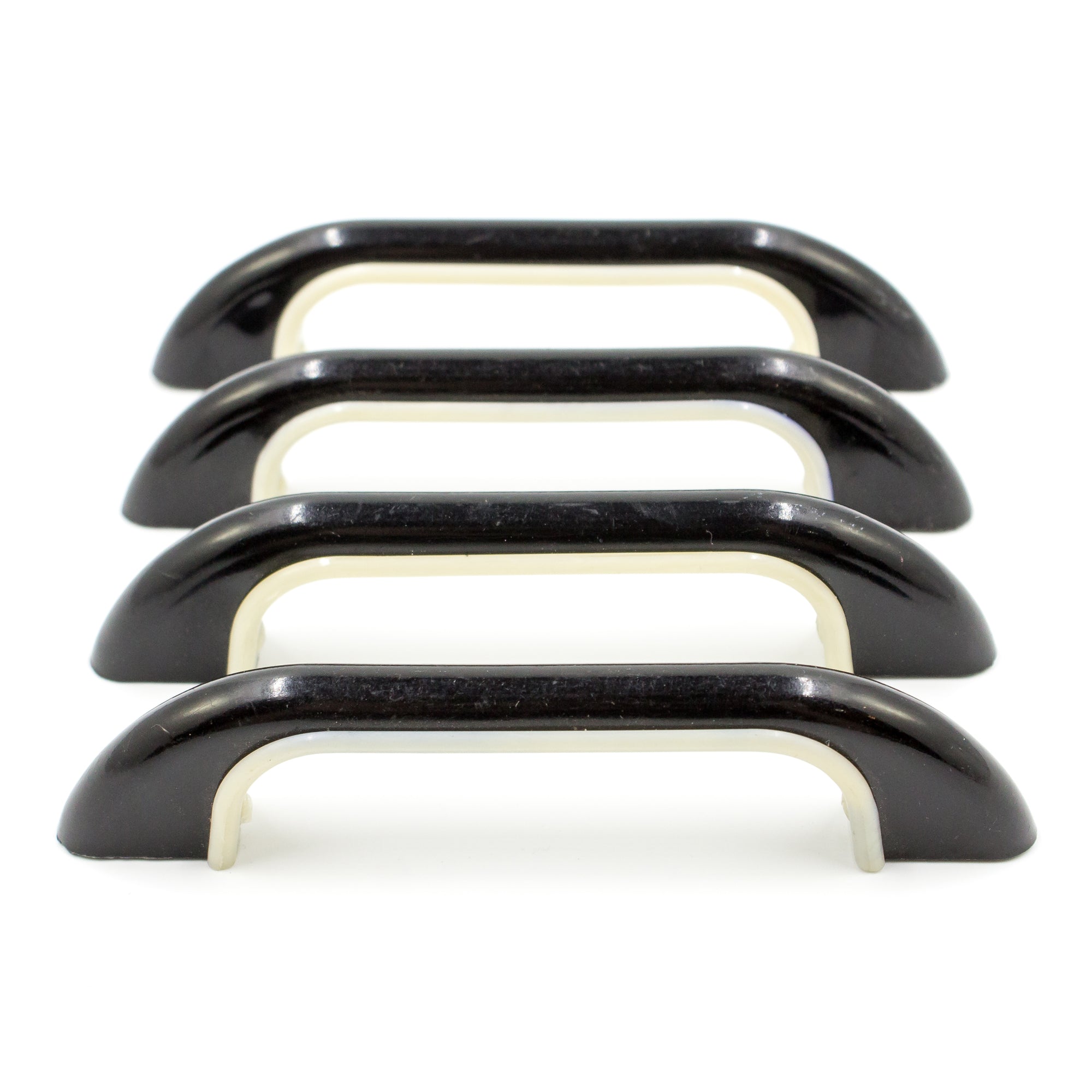 Mid-Century Black and White Plastic Drawer Pulls