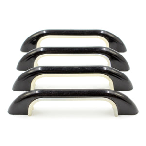 Mid-Century Black and White Plastic Drawer Pulls