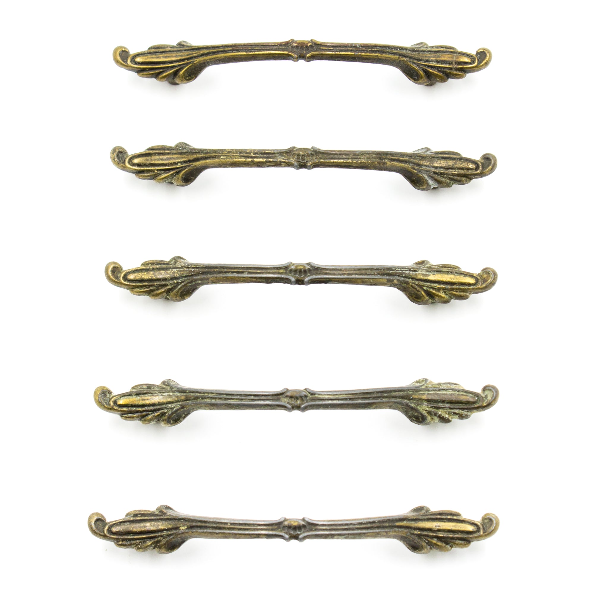 Thin Antique Brass Faux French Pulls