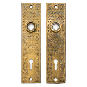 Mallory & Wheeler Bronze Door Knob Escutcheon Pair