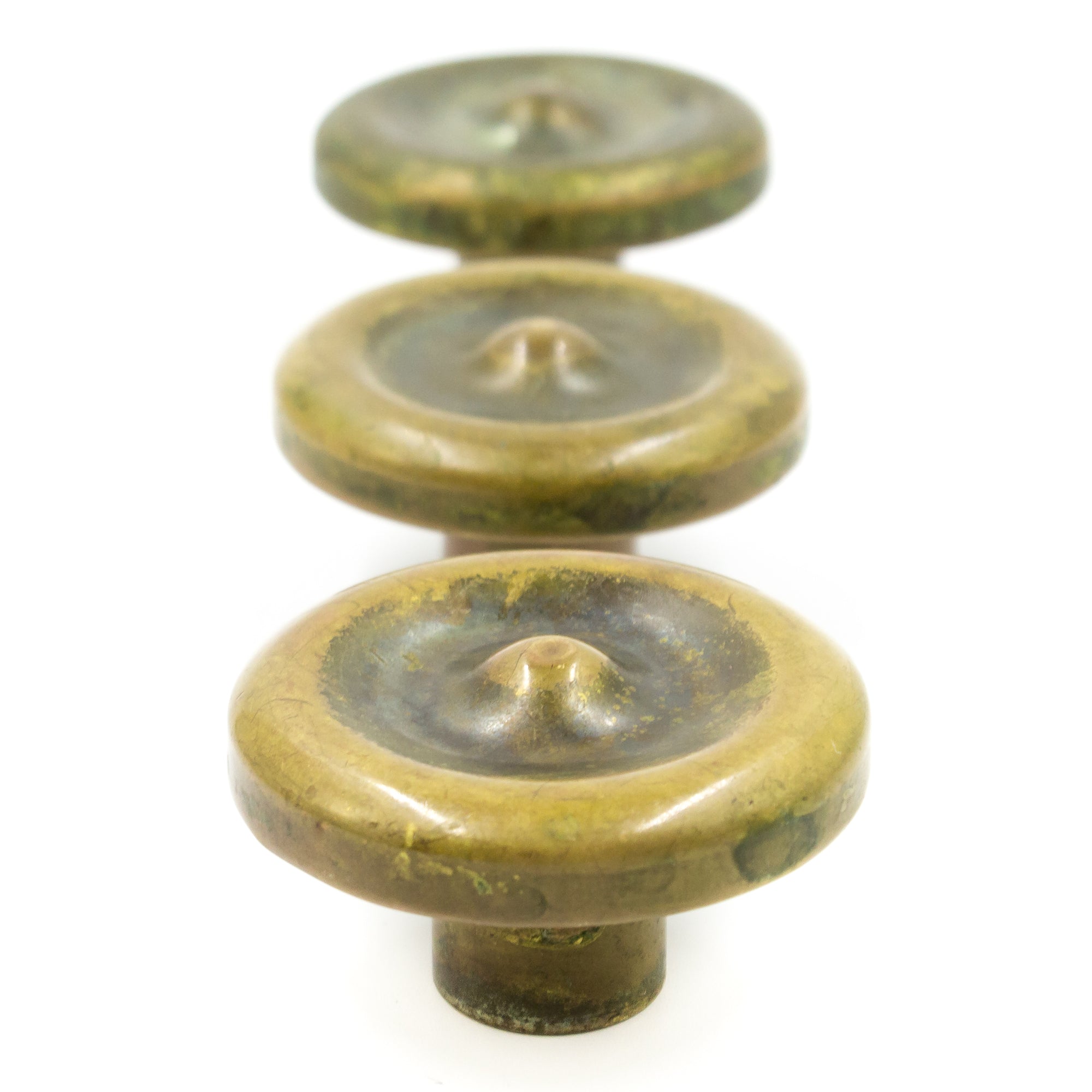 Large Brass Concentric Circle Cabinet Knobs