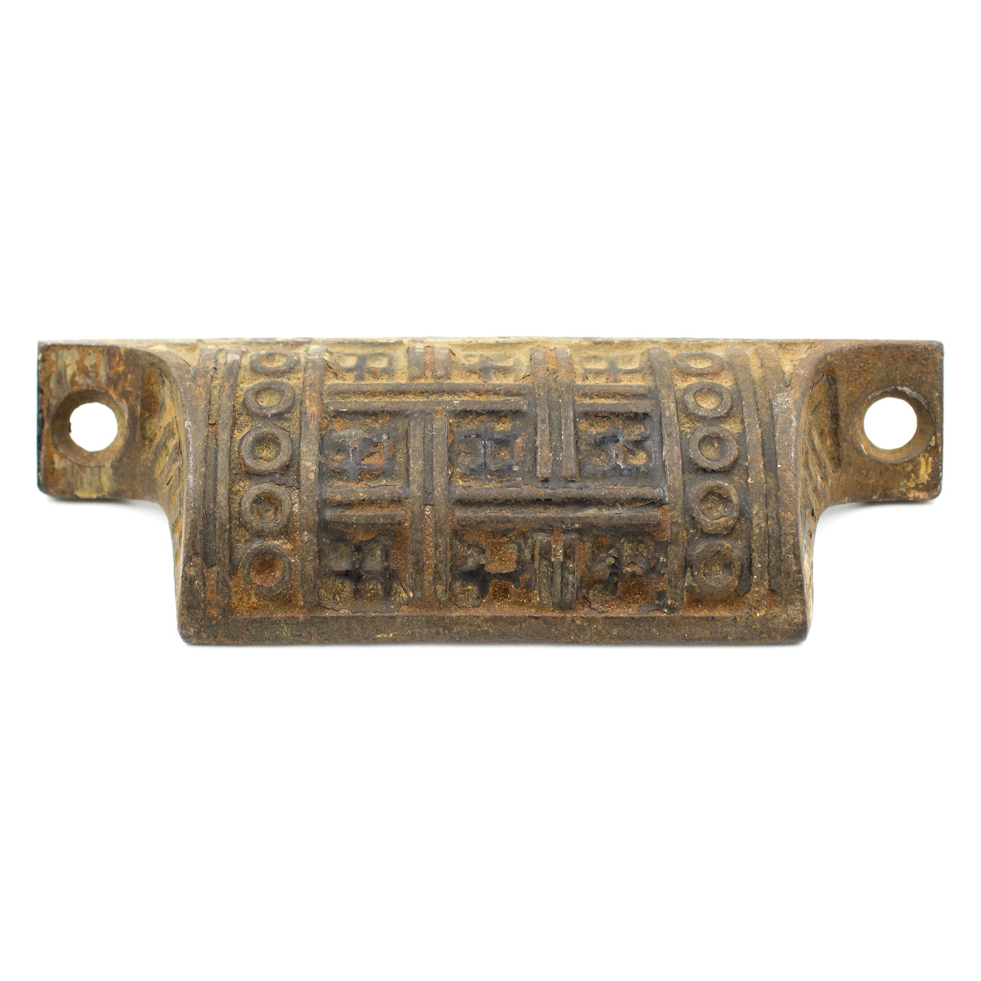 Geometric Victorian Ornate Iron Bin Cup Pulls