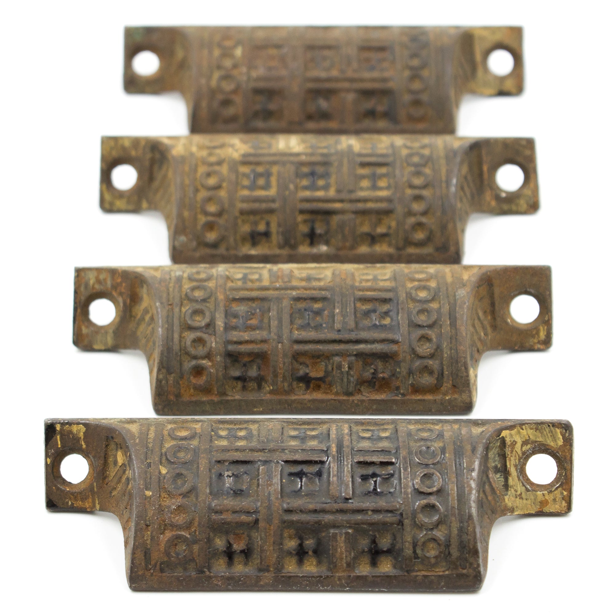 Geometric Victorian Ornate Iron Bin Cup Pulls