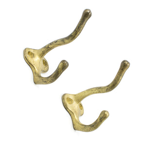 Iron Double Hooks with Gold Finish