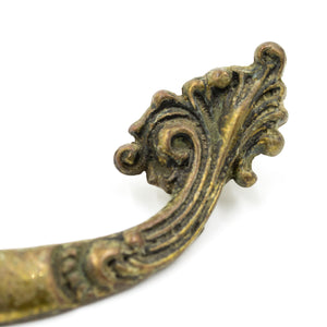 Brass Filigree Curved Nouveau Pulls