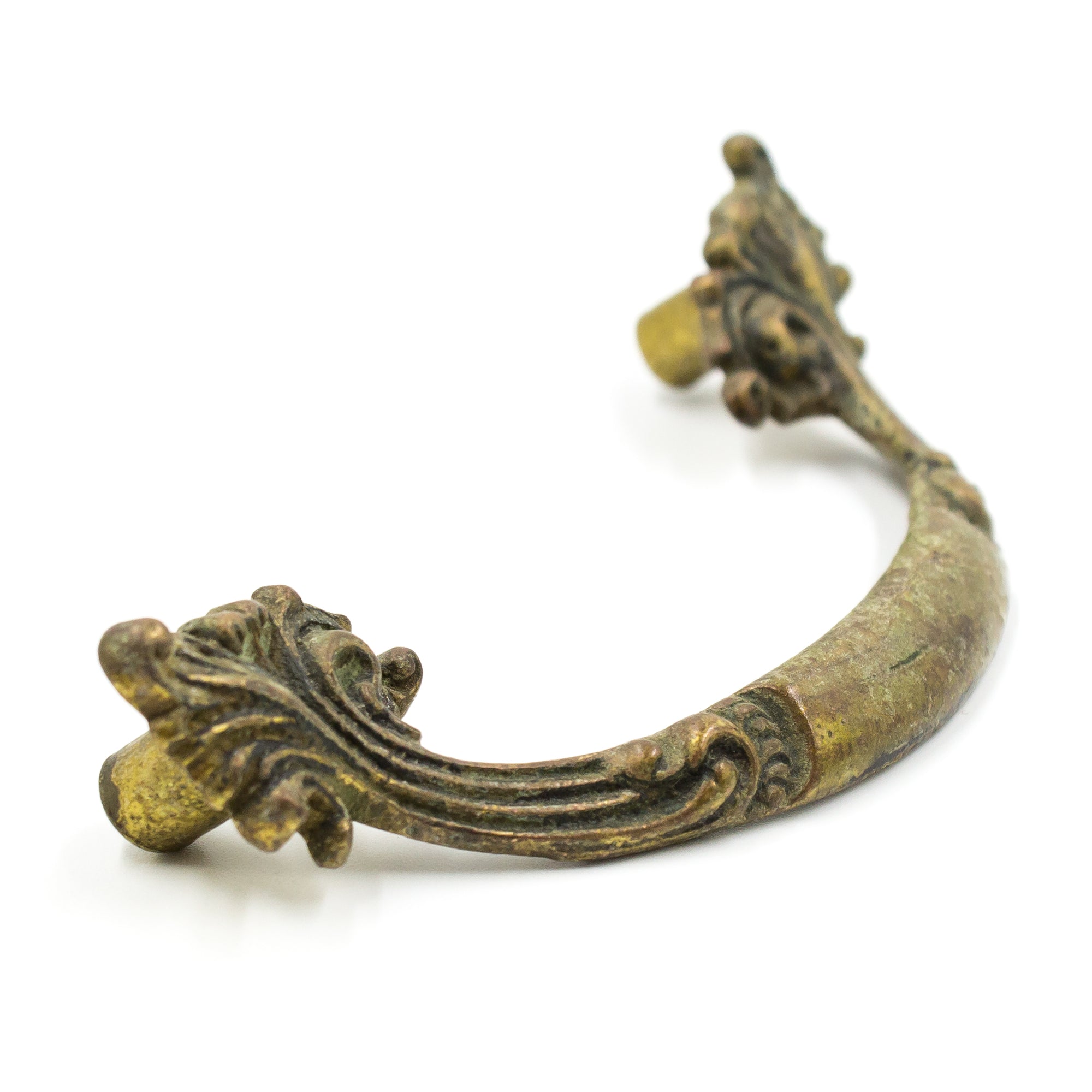 Brass Filigree Curved Nouveau Pulls