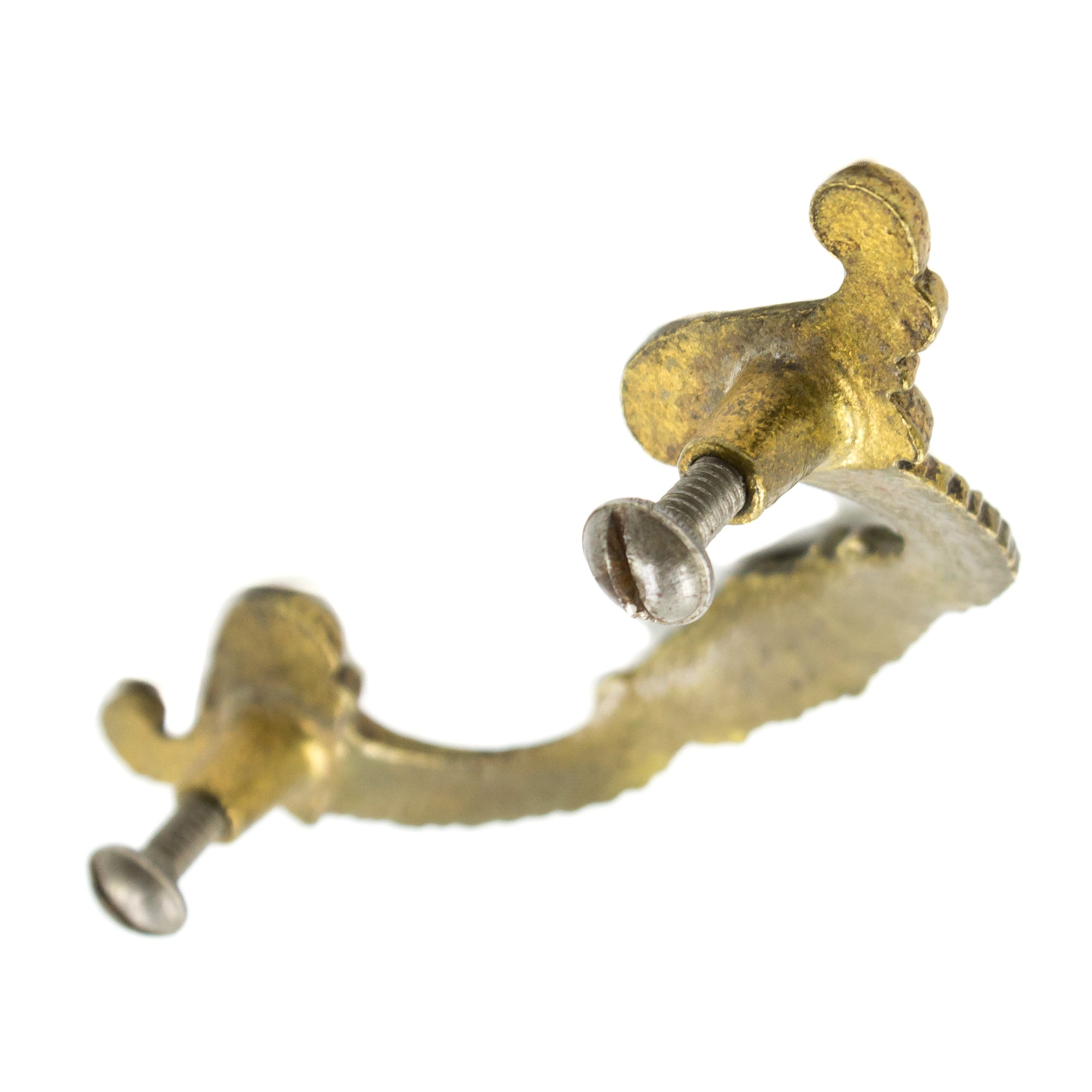 Richly Decorative Small Brass Curved Pulls