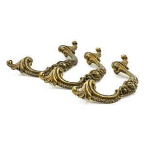 Richly Decorative Small Brass Curved Pulls