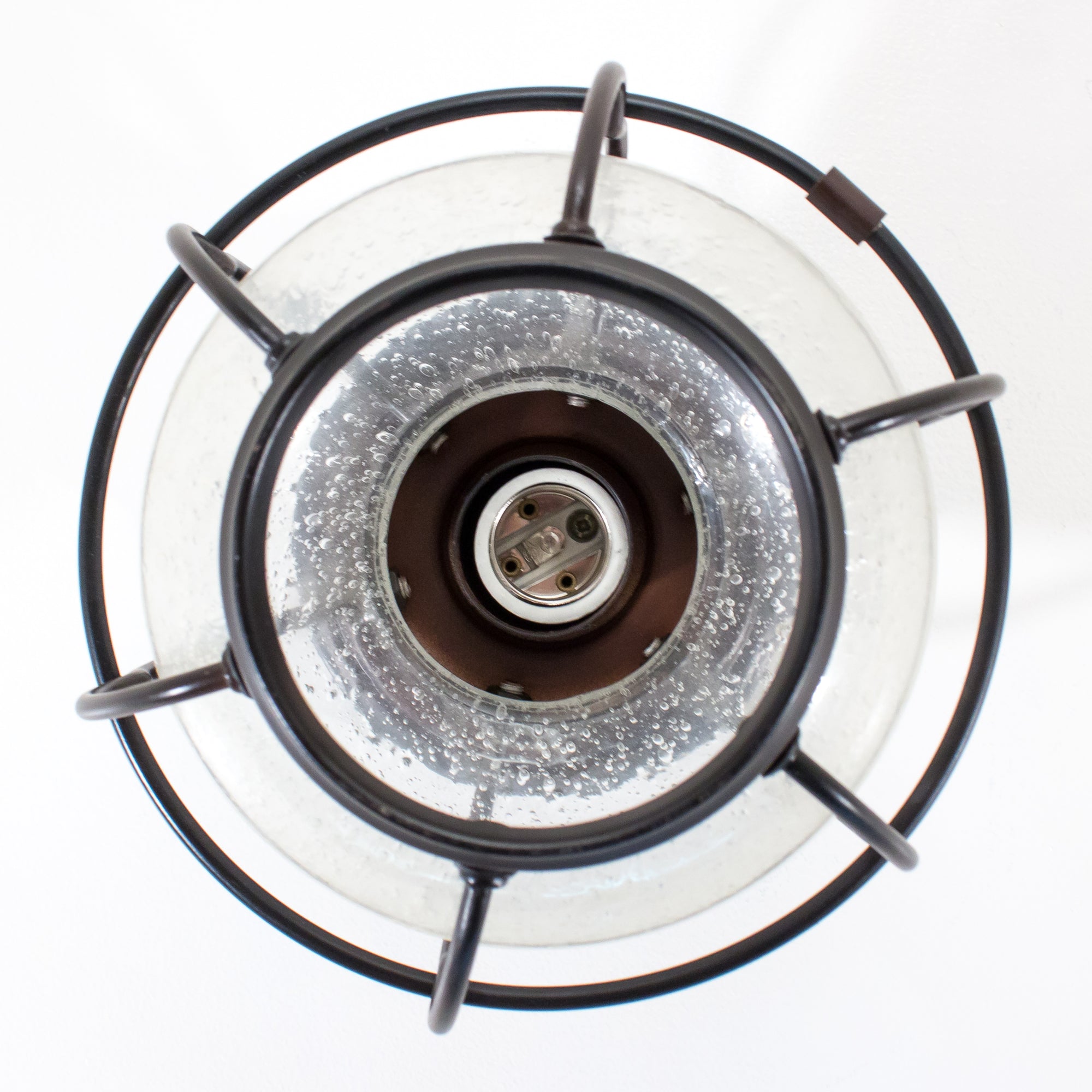 this picture shows the socket of a ceiling fixture 